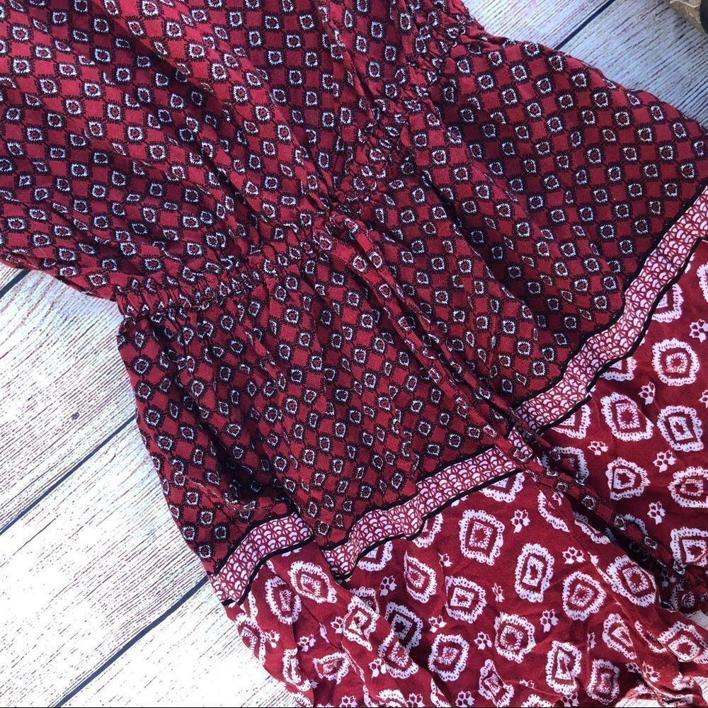 A&F Abercrombie And Fitch Red Paisley Off The Sho… - image 3